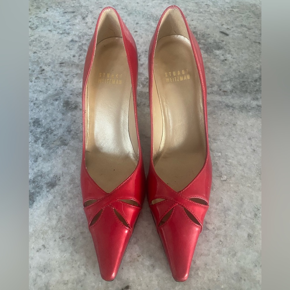 Stuart Weitzman Red Shiny Pumps/Heels - Size 4